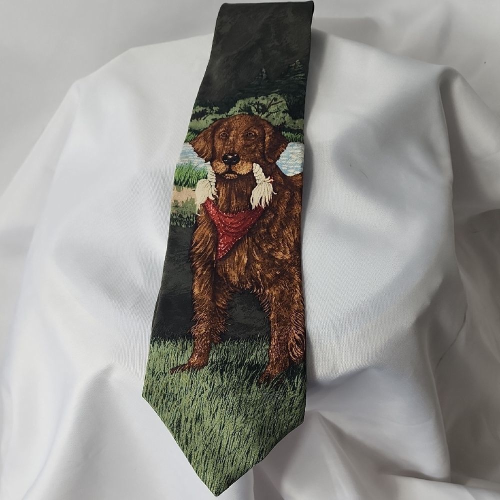 Vintage 90's Silk Tie by Endangered Species 'Playtime'  Katie Dobson Cundiff